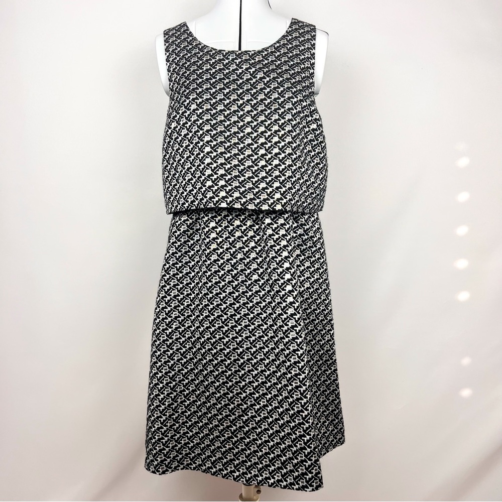 Cynthia by Cynthia Rowley Metallic Silver & Black Sleeveless Mini Dress Size 10